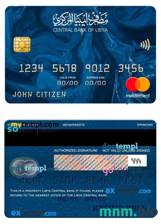 Libya Central bank przykład karty mastercard w formacie PSD